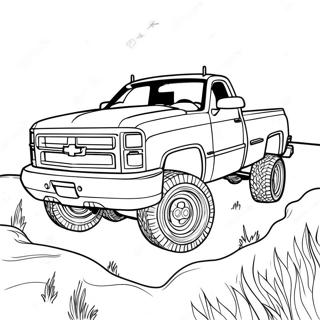 Custom Lifted Chevy Truck Coloring Page 22162-17817