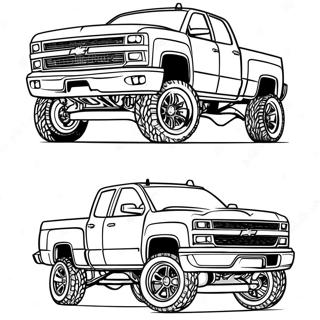 Custom Lifted Chevy Truck Coloring Page 22162-17818