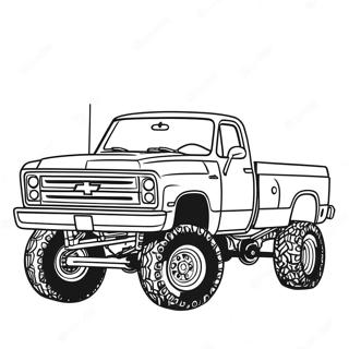 Custom Lifted Chevy Truck Coloring Page 22162-17820