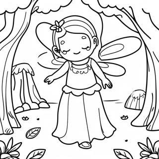 Fairy In A Magical Forest Coloring Page 22171-17827