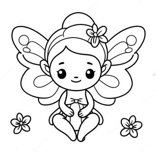 Cute Fairy With Sparkling Wings Coloring Page 22172-17823