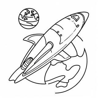 Colorful Space Shuttle Orbiting Earth Coloring Page 22182-17831