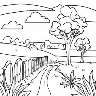 Colorful Kansas Landscape Coloring Page 22202-17850