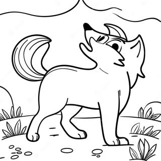 Playful Fox And Hound Coloring Page 22212-17854