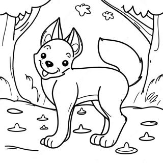 Playful Fox And Hound Coloring Page 22212-17855