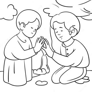 Heartwarming Forgiveness Scene Coloring Page 22222-17866