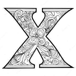 Colorful Letter X With Stars Coloring Page 22252-17885