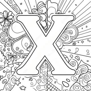 Colorful Letter X With Stars Coloring Page 22252-17886