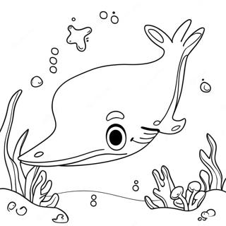 Cute Stingray Swimming Coloring Page 22262-17897