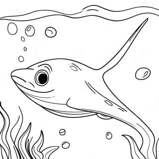 Cute Stingray Swimming Coloring Page 22262-17898