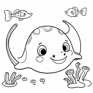 Cute Stingray Swimming Coloring Page 22262-17900