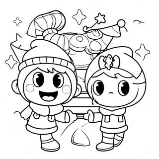 Festive Among Us Crewmates Coloring Page 22292-17922