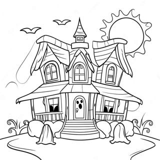 Spooky Monster House Coloring Page 22322-17946