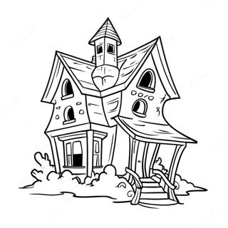 Spooky Monster House Coloring Page 22322-17947