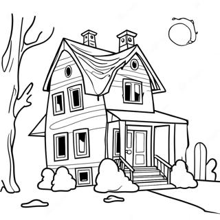 Spooky Monster House Coloring Page 22322-17948