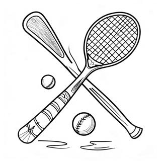 Lacrosse Stick And Ball Coloring Page 22342-17967