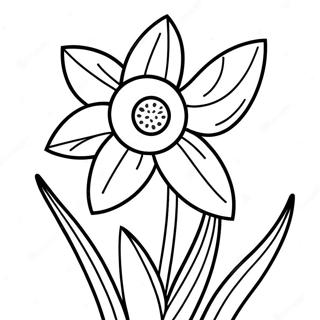 Bright Yellow Daffodil Coloring Page 22352-17970