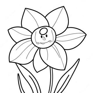 Bright Yellow Daffodil Coloring Page 22352-17971