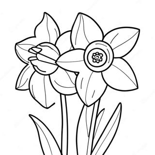 Bright Yellow Daffodil Coloring Page 22352-17972