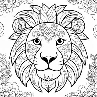 Lion Face Coloring Page 22361-17980