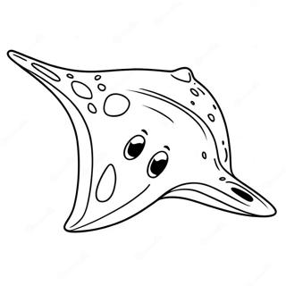 Cute Sting Ray Swimming Coloring Page 22392-18004