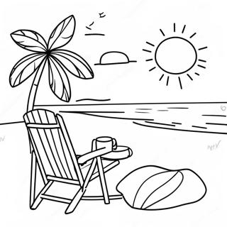 Beach Summer Scene Coloring Page 22441-18043