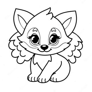 Cute Baby Wolf With Colorful Wings Coloring Page 22481-18071