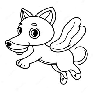 Majestic Baby Wolf Flying In The Sky Coloring Page 22482-18075