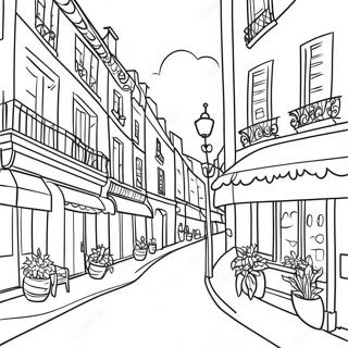 Charming Parisian Street Scene Coloring Page 22492-18081