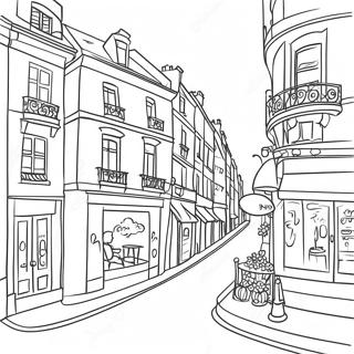 Charming Parisian Street Scene Coloring Page 22492-18082