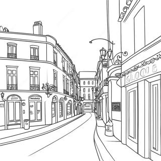 Charming Parisian Street Scene Coloring Page 22492-18083