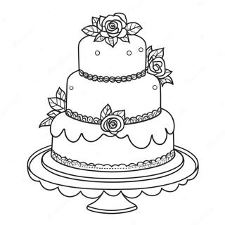 Elegant Wedding Cake Coloring Page 22511-18093