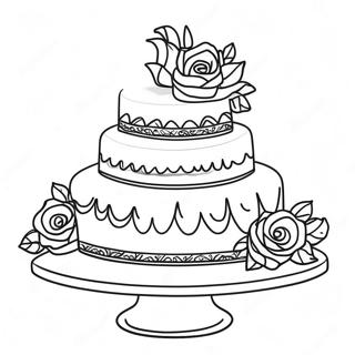 Elegant Wedding Cake Coloring Page 22511-18094