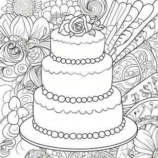 Elegant Wedding Cake Coloring Page 22511-18095