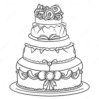 Elegant Wedding Cake Coloring Page 22511-18096