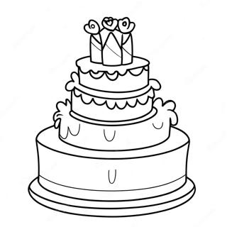 Three Tiered Wedding Cake Coloring Page 22512-18100