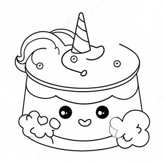 Unicorn Cake Coloring Pages