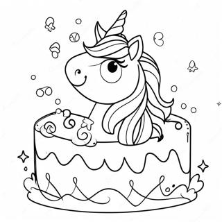 Unicorn Cake With Rainbow Sprinkles Coloring Page 2251-1846