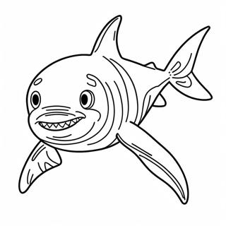 Ferocious Tiger Shark Swimming Coloring Page 22582-18155