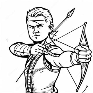 Hawkeye With Bow And Arrow Coloring Page 22592-18161