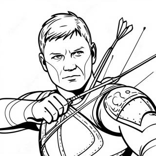 Hawkeye With Bow And Arrow Coloring Page 22592-18162