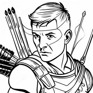 Hawkeye With Bow And Arrow Coloring Page 22592-18163