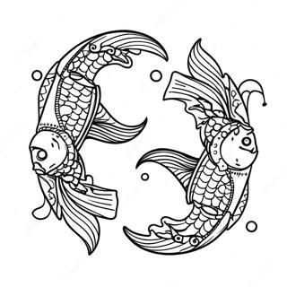 Pisces Zodiac Sign Coloring Page 22601-18168