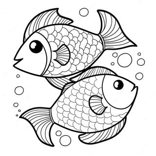 Cute Pisces Fish Coloring Page 22602-18169