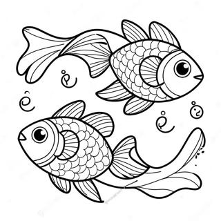 Cute Pisces Fish Coloring Page 22602-18170