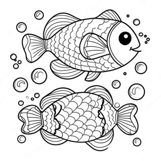 Cute Pisces Fish Coloring Page 22602-18171