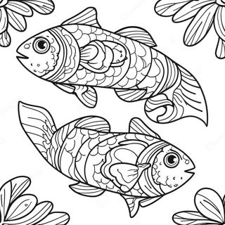 Cute Pisces Fish Coloring Page 22602-18172