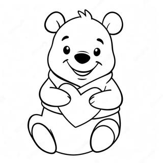 Winnie The Pooh Holding A Heart Coloring Page 22621-18174