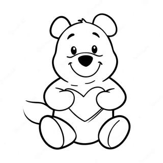 Winnie The Pooh Holding A Heart Coloring Page 22621-18175