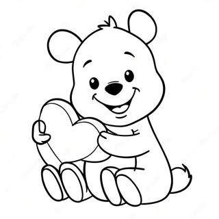 Winnie The Pooh Holding A Heart Coloring Page 22621-18176